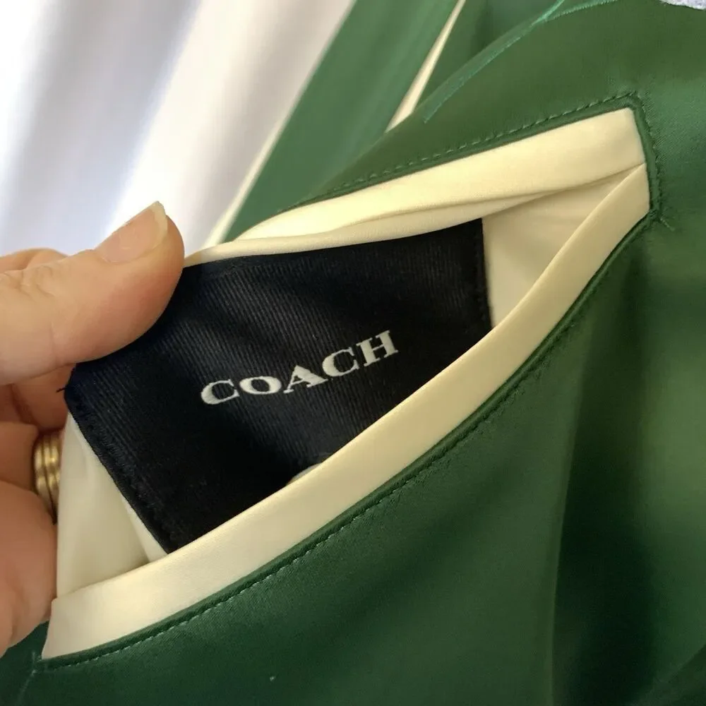 Coach Reversible Souvenir Bomber Jacket Green Floral Signature C Large - Picture 8 of 16
